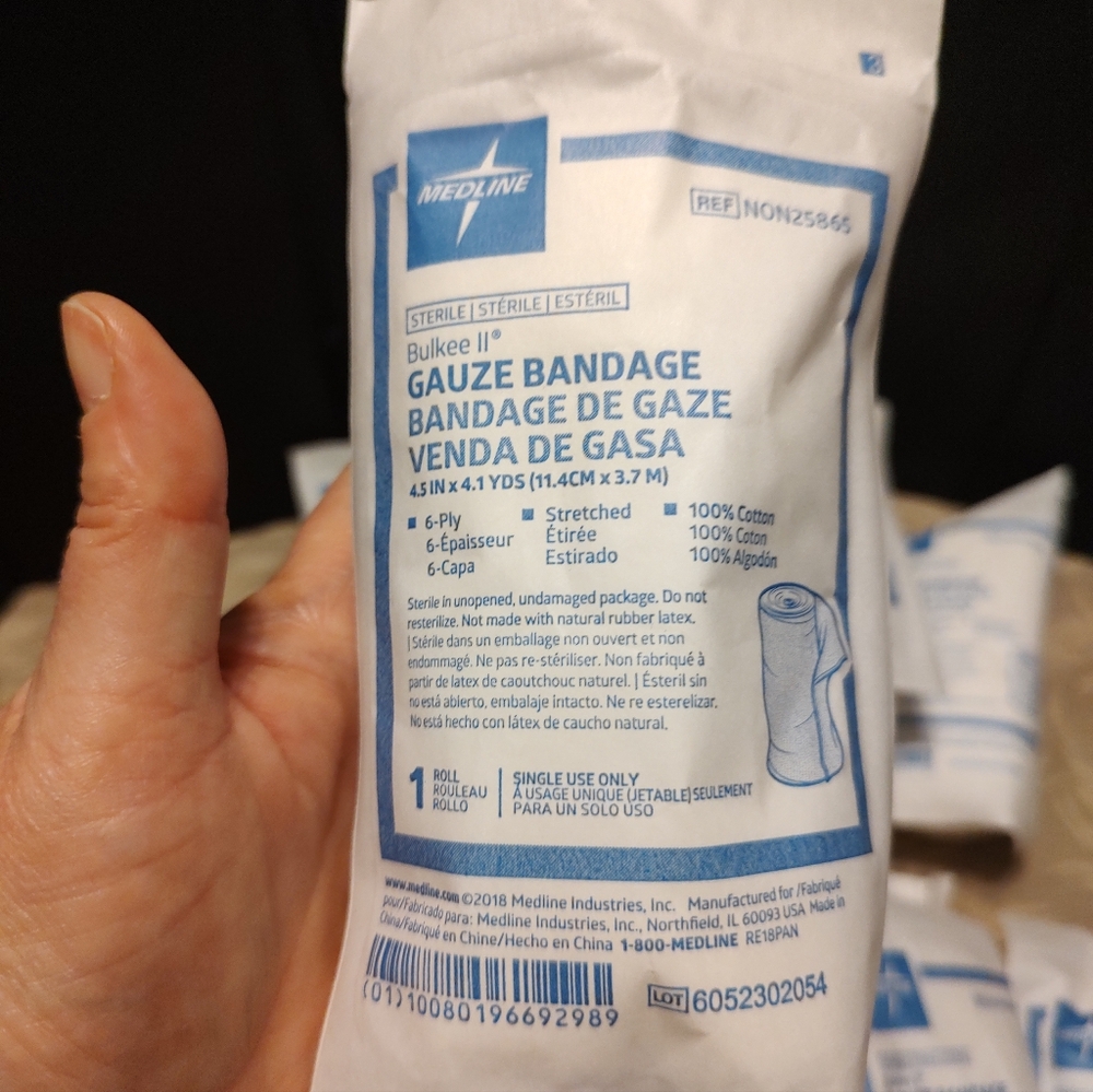 ⚕️⛑️⚕️ New Sealed Super Fluffy Cotton Rolled Gauze Bandage - Pack of 12 - Picture 7 of 9